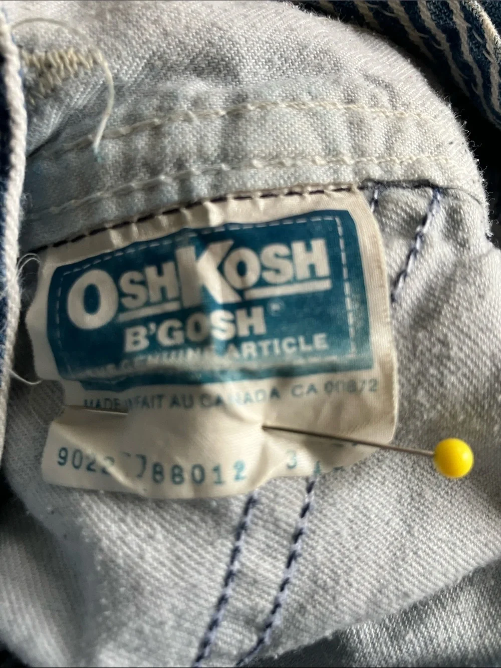 Vintage OshKosh hickory stripe overalls size 3T